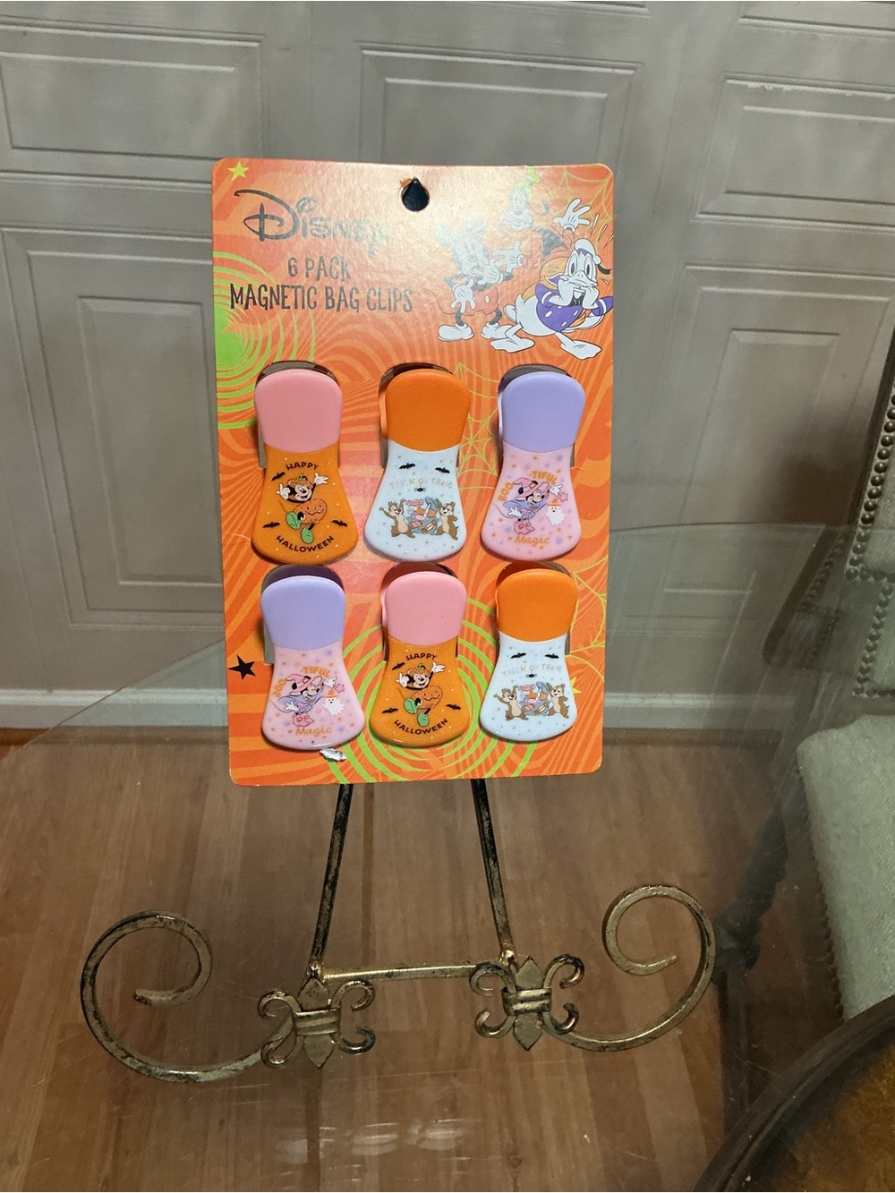 Disney Mickey Minnie Mouse Halloween Magnetic Bag Clips 6 Pack New
